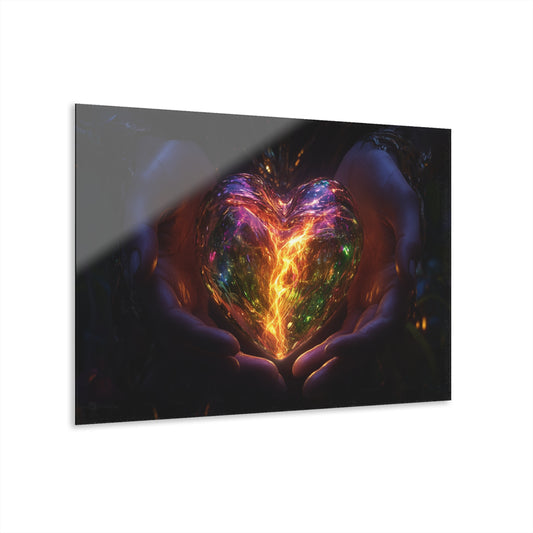 Heartfelt Acrylic Wall Art - Colorful Illuminated Heart Print