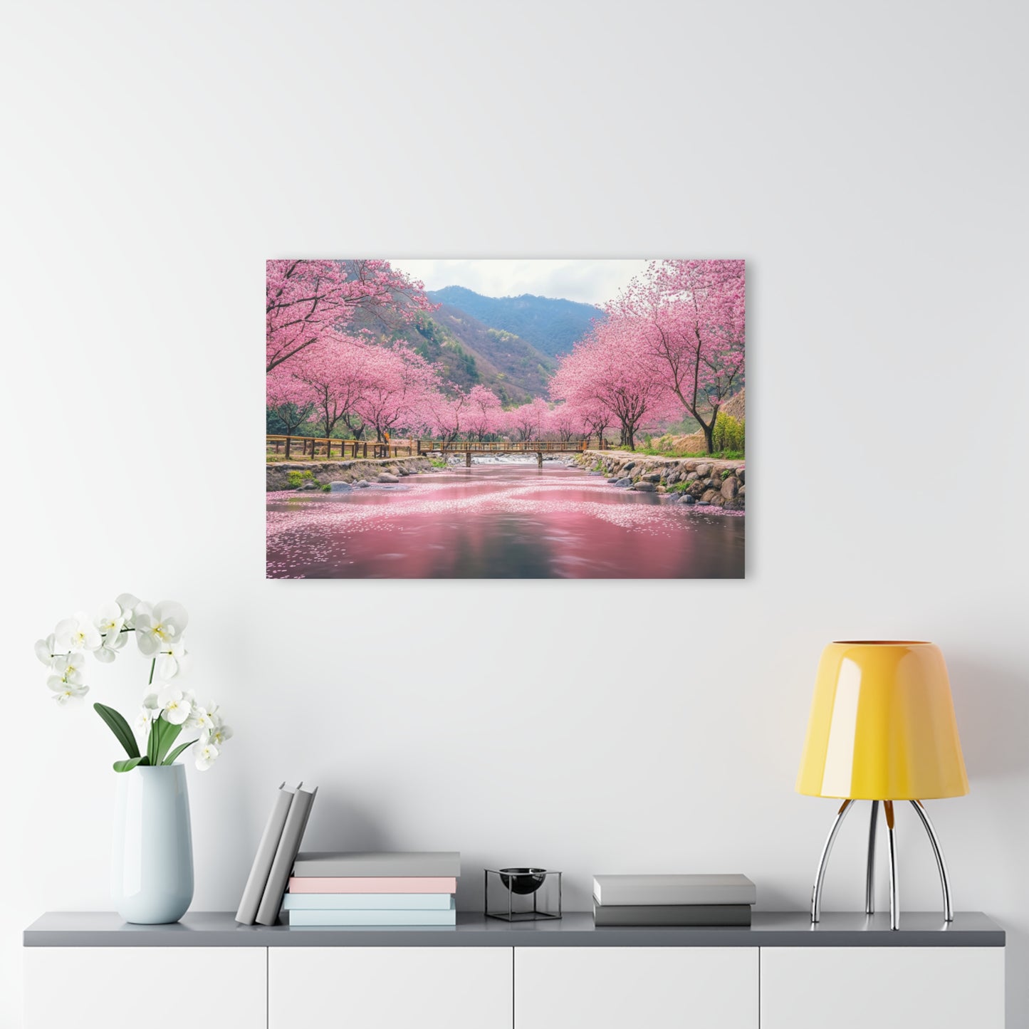 Cherry Blossom Acrylic Print - Serene Landscape Wall Art