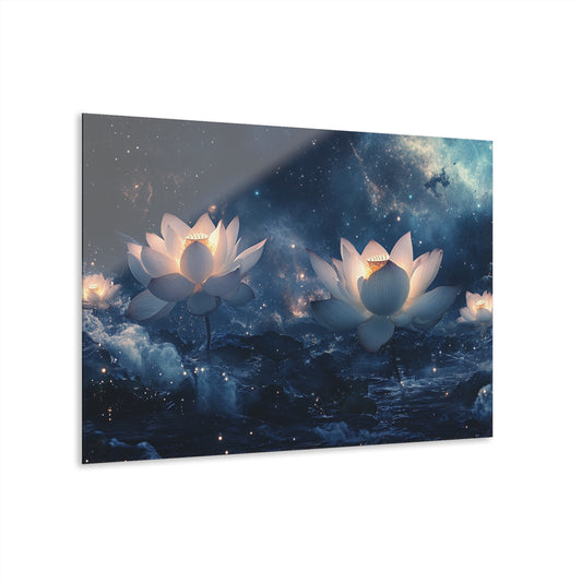 Elegant Floral Acrylic Print - Serene Lotus Design for Home Décor