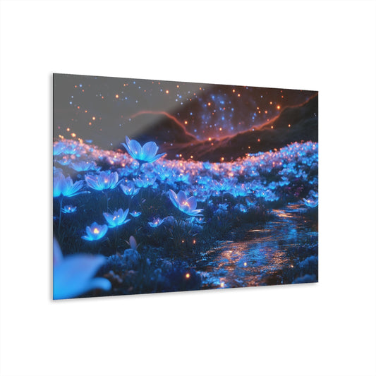 Enchanting Floral Acrylic Print - Dreamy Landscape Wall Art