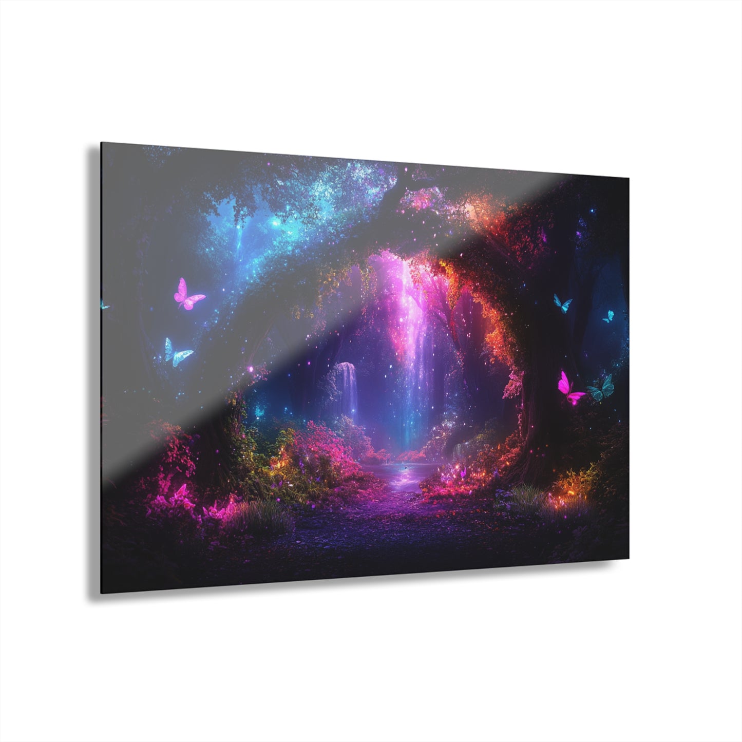 Illuminated Butterfly Acrylic Print - Enchanted Forest Wall Art