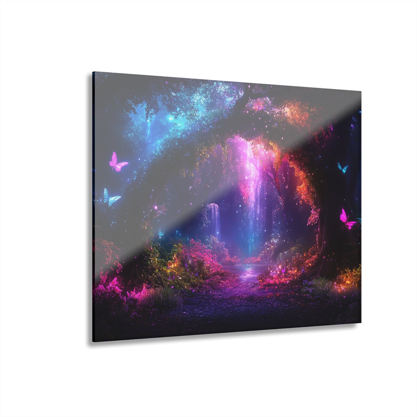 Illuminated Butterfly Acrylic Print - Enchanted Forest Wall Art