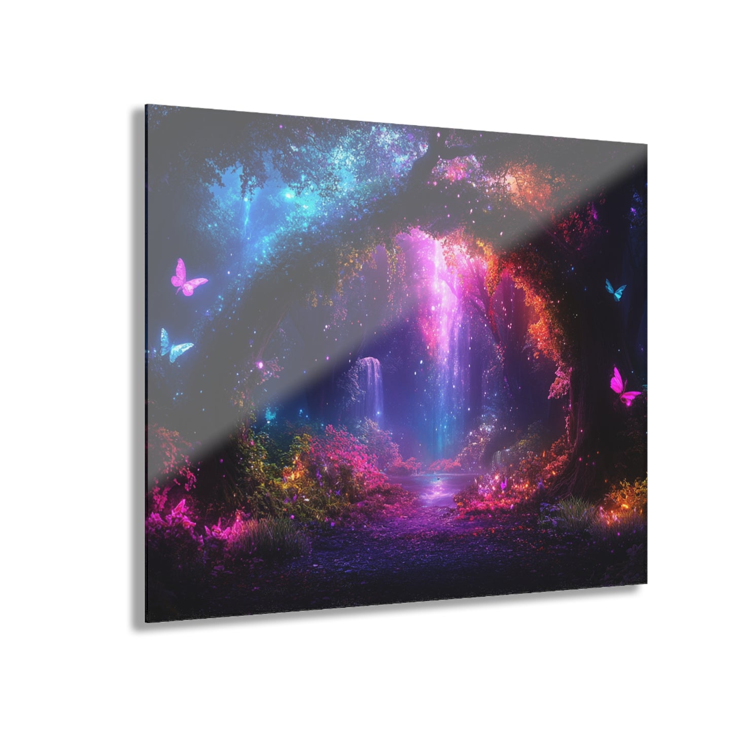 Illuminated Butterfly Acrylic Print - Enchanted Forest Wall Art