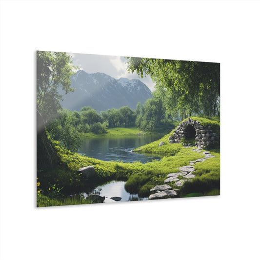 Serene Landscape Acrylic Print - French Cleat Hanging Wall Art