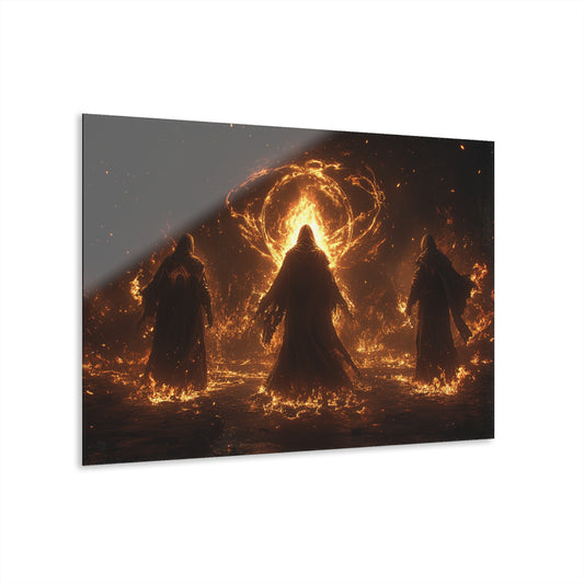 Mystical Flames Acrylic Print - Wall Art for Fantasy Lovers