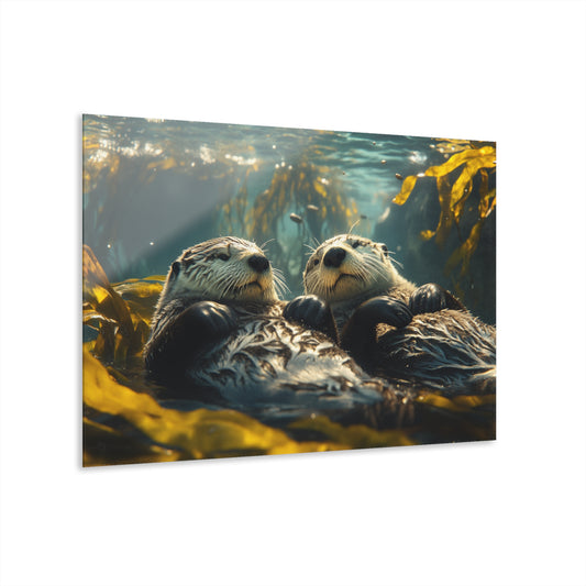 Peaceful Otter Acrylic Print - Stylish Wall Art for Home Decor