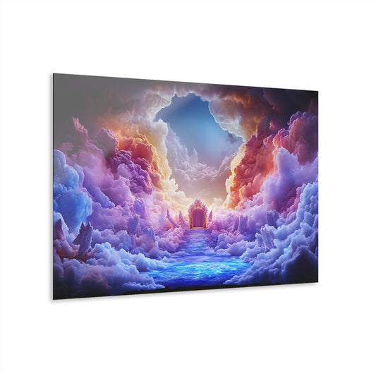 Dreamy Acrylic Print - Ethereal Cloud Scene with French Cleat Hanging