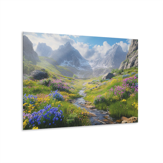 Scenic Acrylic Wall Art - Serene Mountain Landscape Print